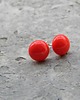 kolczyki wire wrapping Mleczna pomarańczka   kropki - sztyfty 1