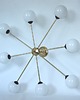 lampy wiszące Żyrandol Stilnovo style lata 60. Mosiądz, metal i szkło 8x E14 Vintage 6
