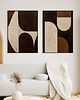 plakaty Zestaw 2 plakatów  - brązowa geometria 1