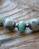 bransoletki wire wrapping Szare matowe kulki   - bransoletka 1