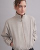 kurtki damskie 100% wełniana Kurtka bomber Aspen look melanżowy beż z wąskim rękawem 1