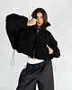 kurtki damskie Krótka kurtka typu bomber teddy czarna 4