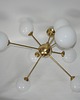 lampy wiszące Żyrandol Sputnik lata 60. Mosiądz i szkło 8x E14 Vintage 9
