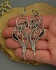 nausznice Długie, oryginalne kolczyki czarny agat wire wrapping 3