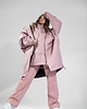 płaszcze damskie Płaszcz longline hoodie oversize dusty pink 7