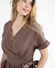 sukienki midi damskie Lniana Sukienka JASMINE DARK CHOCOLATE 4