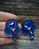 kolczyki soutache Granatowe kolczyki soutache w ważkami 4