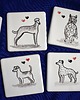 podkładki do kuchni Kafle ręcznie malowane- podkładki ceramiczne psy mix 2
