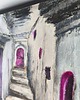 obrazy Grecka Uliczka Obraz Olejny 40x50 Schody Różowe Grecja Faktura Wakacje 4