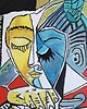 obrazy Kolorowy obraz olejny do salonu Pablo Picasso - Głowa czytającej kobiety 1
