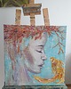 obrazy Obraz olejny ręcznie malowany 50x50 gruba warstwa "Złota rybka" 6