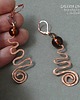 kolczyki wire wrapping Kolczyki czysto miedziane. Kute spirale 7
