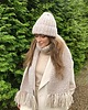 czapki damskie Zestaw czapka szalik miękka i ciepła wełna ozdobne frędzle handmade 1
