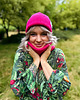 czapki damskie Czapka beanie z bawełny logo kolorowe Malina 8