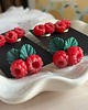 kolczyki z masy plastycznej Kolczyki z maliną. Polimerowa glina. Handmade Polska 7