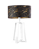 lampy stołowe Piękna lampa stołowa do salonu z designerskim kloszem THOR MARMUR 4