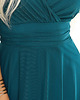 sukienki maxi damskie 562-4 NASTIA Długa sukienka z dekoltem i krótkim rękawkiem - zielona 5