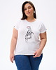 t-shirt damskie T-shirt Damski Erlis Plus Size Ecru / Marina 3
