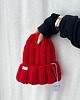 czapki damskie Gruba wełniana czapka beanie 100% wełna kolor świąteczny czerwony 1