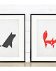 plakaty Plakat skandynawski A3, minimalizm, czerwony lis 2