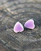 kolczyki ceramiczne Małe kolczyki ceramiczne serca Lawendowa polana 4