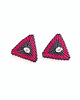 kolczyki szklane Kolczyki Trójkątne Sztyfty "Karmazynowa Noc" 4
