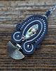 wisiory Granatowy  wisiorek soutache z muszlą paua 2