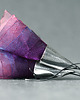 kolczyki wire wrapping Duże efektowne kolczyki srebrne z tkaniną CZANG 4