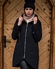 bluza z kapturem damska BLUZA-PŁASZCZ LONGLINE czarna 1