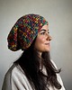 czapki damskie Kolorowa duża czapka beanie z wełną i alpaką 1