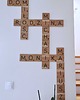 napisy dekoracyjne i tabliczki Litery scrabble, z drewna, drewniana krzyżówka 5