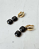 kolczyki z kamieniami Kolczyki Agat Czarny 7