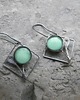 kolczyki wire wrapping Jasna mleczna zieleń -  kwiaty   -  kolczyki 1