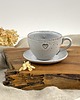 filiżanki Filiżanka ze spodkiem w stylu boho 180 ml - cappuccino z sercem 3