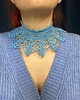 chokery Błękitna niebieska retro vintage wiktoriańska kolia naszyjnik 9