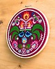 Ozdoby na ścianę Koguty łowickie - bordo, haft w tamborku 20 cm 7