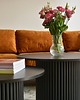 stoliki kawowe Zestaw dwóch czarnych ryflowanych stolików kawowych Ø 70 & Ø 53 cm 2