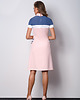 sukienki midi damskie Różowa sukienka z kołnierzykiem POLO I 2