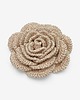 broszki Broszka róża XL - ecru z miedzianą błyszczącą nitką 2