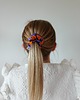gumki do włosów Gumka jedwabna, scrunchie, frotka fioletowa koniczyna MINI 2