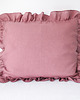 poduszki gładkie Lniana Poszewka Z Falbanką DUSTY PINK 1