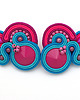 kolczyki soutache Fuchsiowe małe kolczyki soutache 4