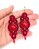 kolczyki soutache Orina złoto czerwone wiszące wieczorowe kolczyki sutasz 1