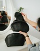 kosmetyczki Komplet kosmetyczek BEAUTY HELPER - skórzane kosmetyczki - czarne 1