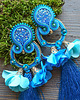kolczyki z żywicy Blue flowers - niebieskie kolczyki soutache 2