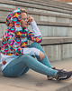 bluza z kapturem damska TWARZE bluza oversize patchwork z kapturem 2
