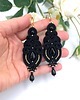 kolczyki soutache Nano kolczyki sutasz czarne z jadeitami długie wieczorowe eleganckie 1