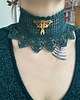 chokery Koronkowy naszyjnik boho zielony z Ćmą 1