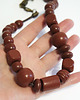 korale Brązowe, drewniane korale - krótkie, ludowe 3