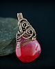wisiory Wisiorek wire wrapping z różowym agatem 4